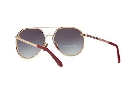 Burberry™ BE3099 11458G 61 Light Gold Sunglasses 